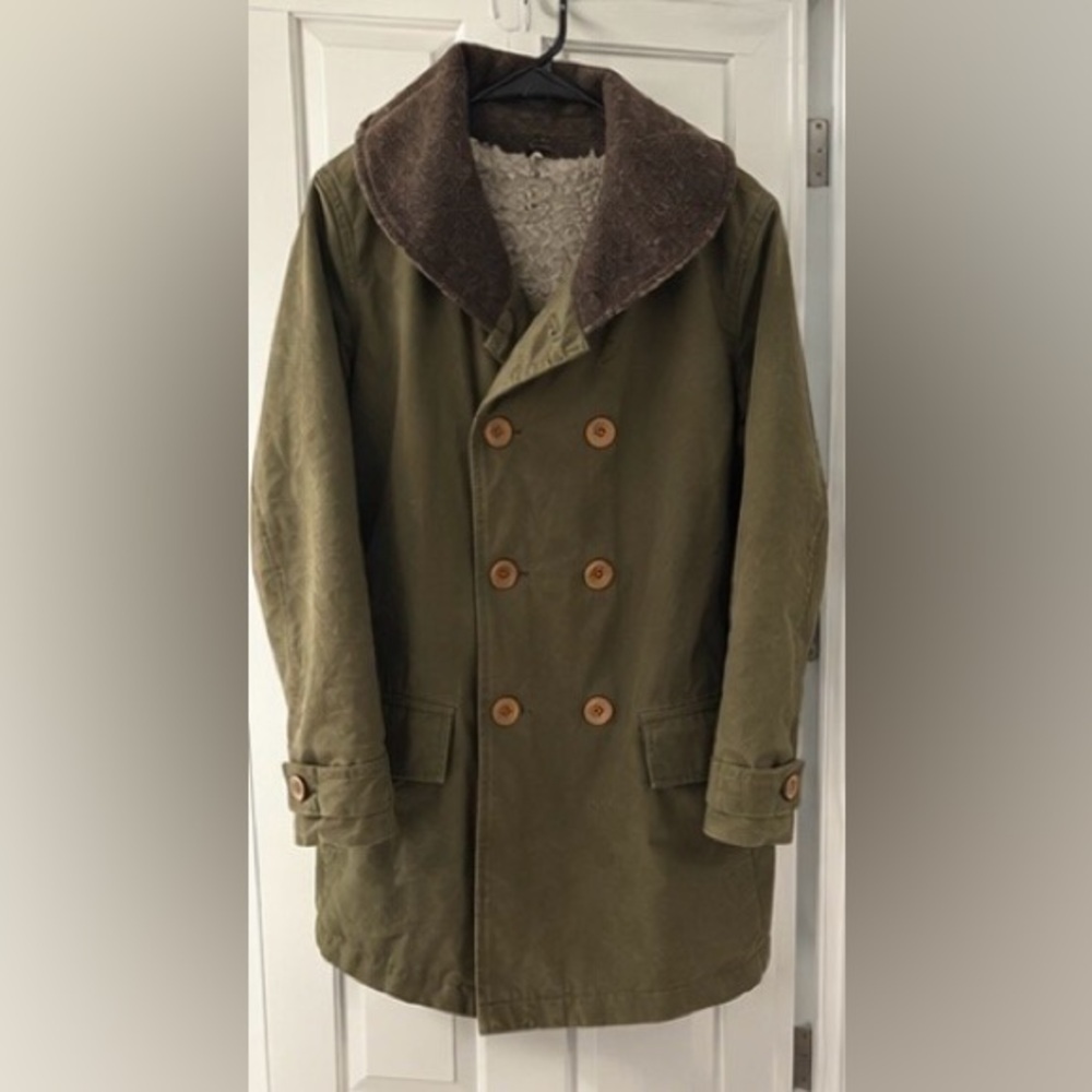 HBC Sherpa-lined peacoat small